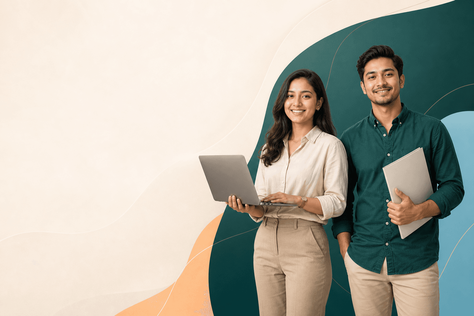 Two young professionals ready to find their next career opportunity